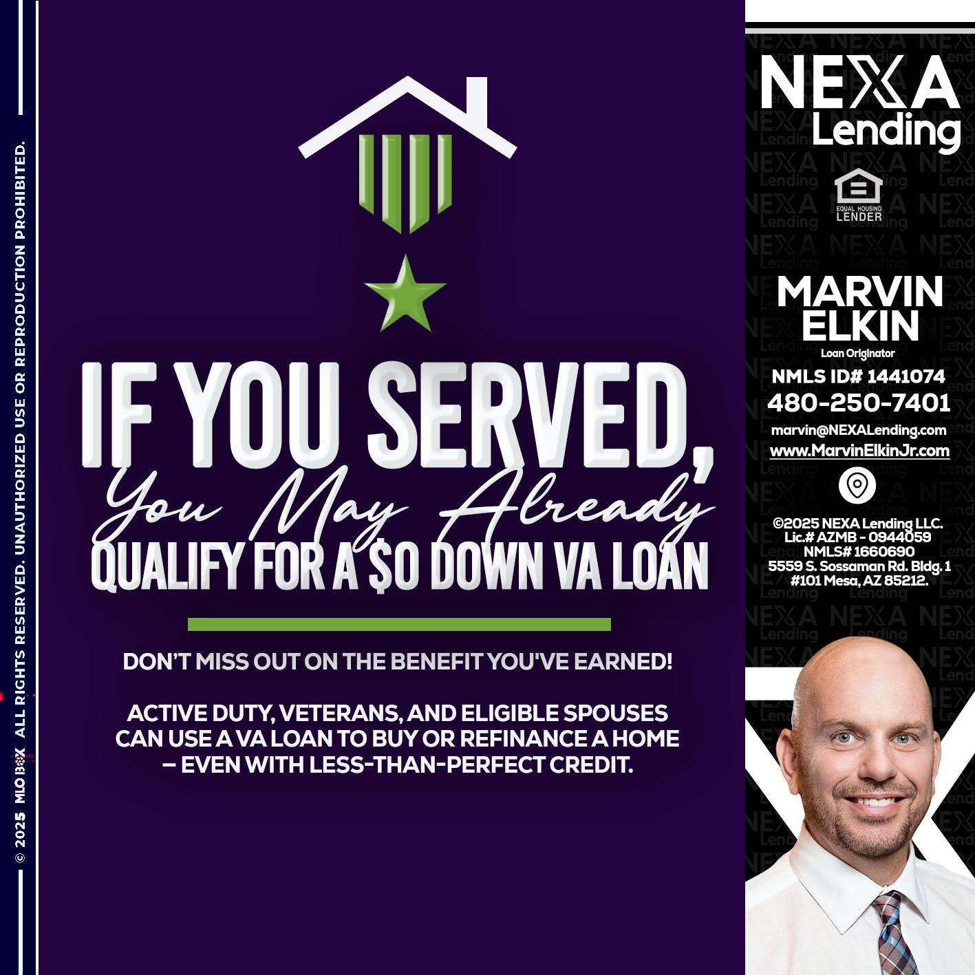 IF YOU SERVED - Marvin Elkin -Loan Originator