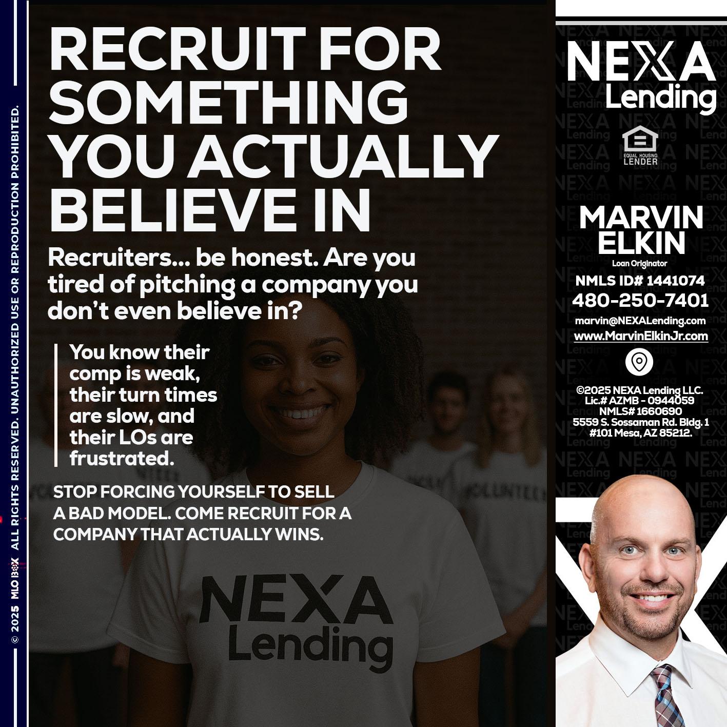 RECRUITING - Marvin Elkin -Loan Originator