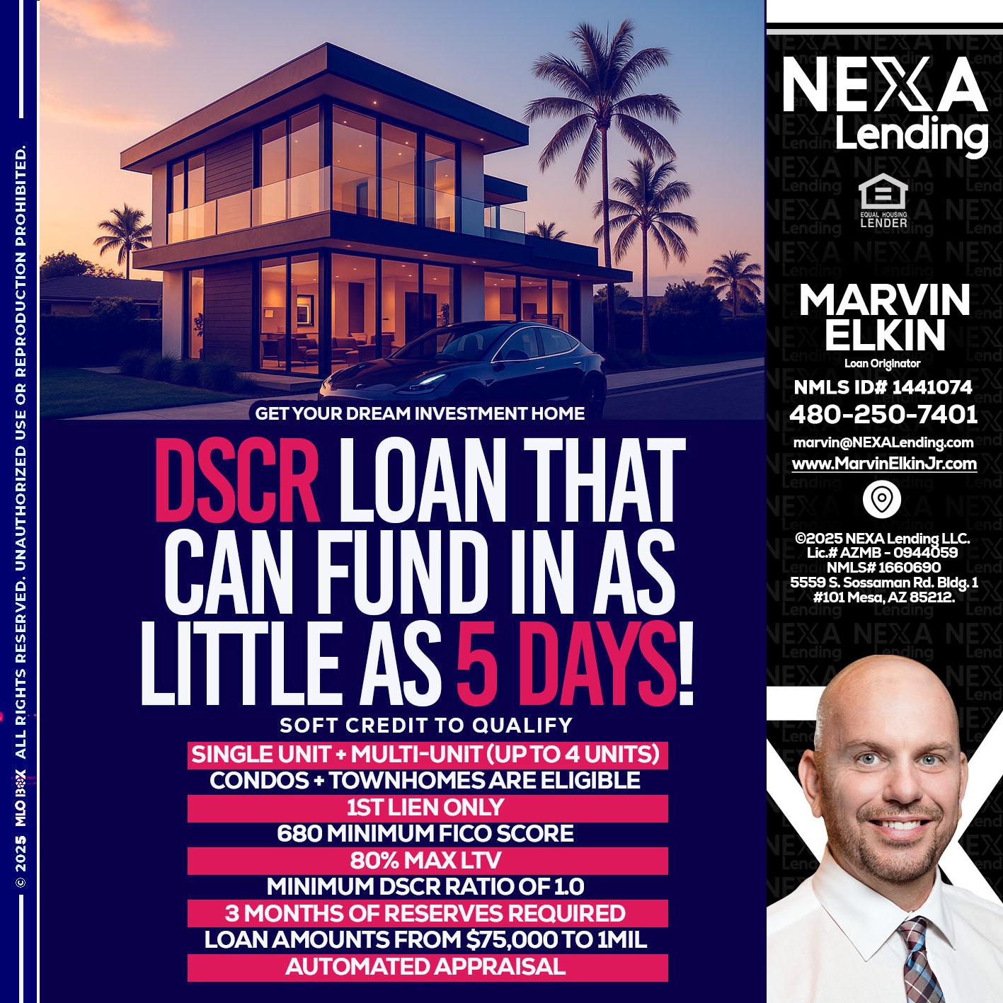 DSCR - Marvin Elkin -Loan Originator