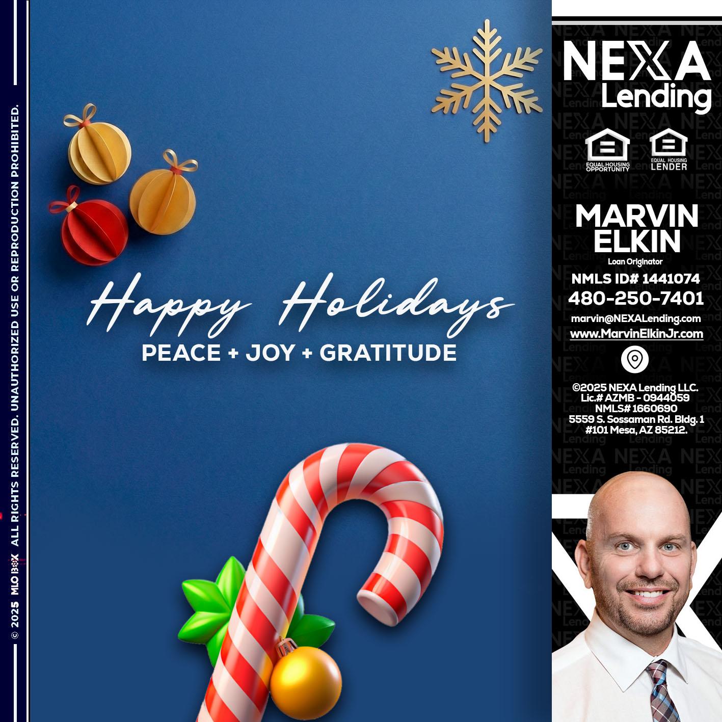 HAPPY HOLIDAYS - Marvin Elkin -Loan Originator