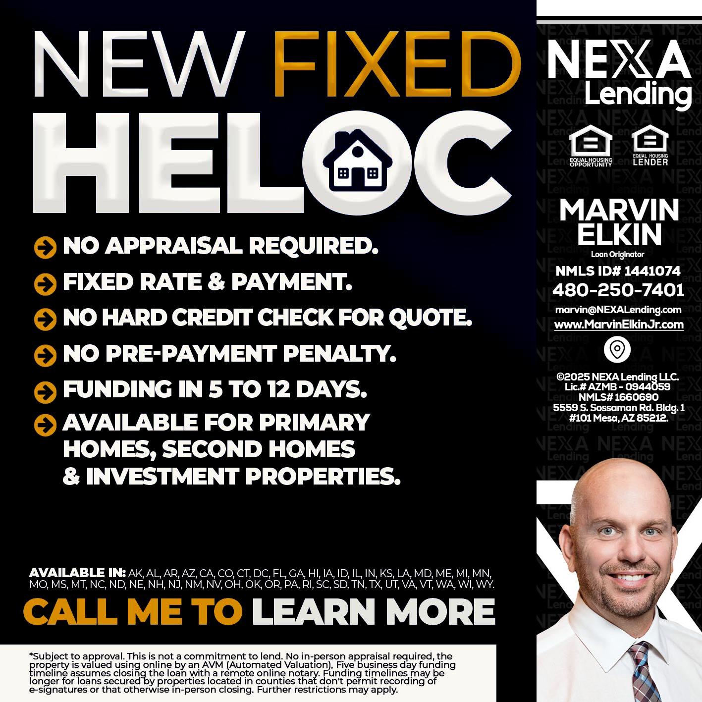 HELOC - Marvin Elkin -Loan Originator