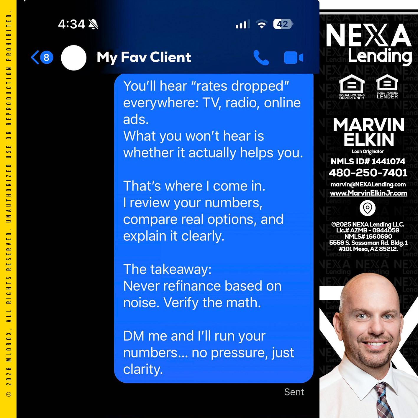 MY FAV CLIENT - Marvin Elkin -Loan Originator