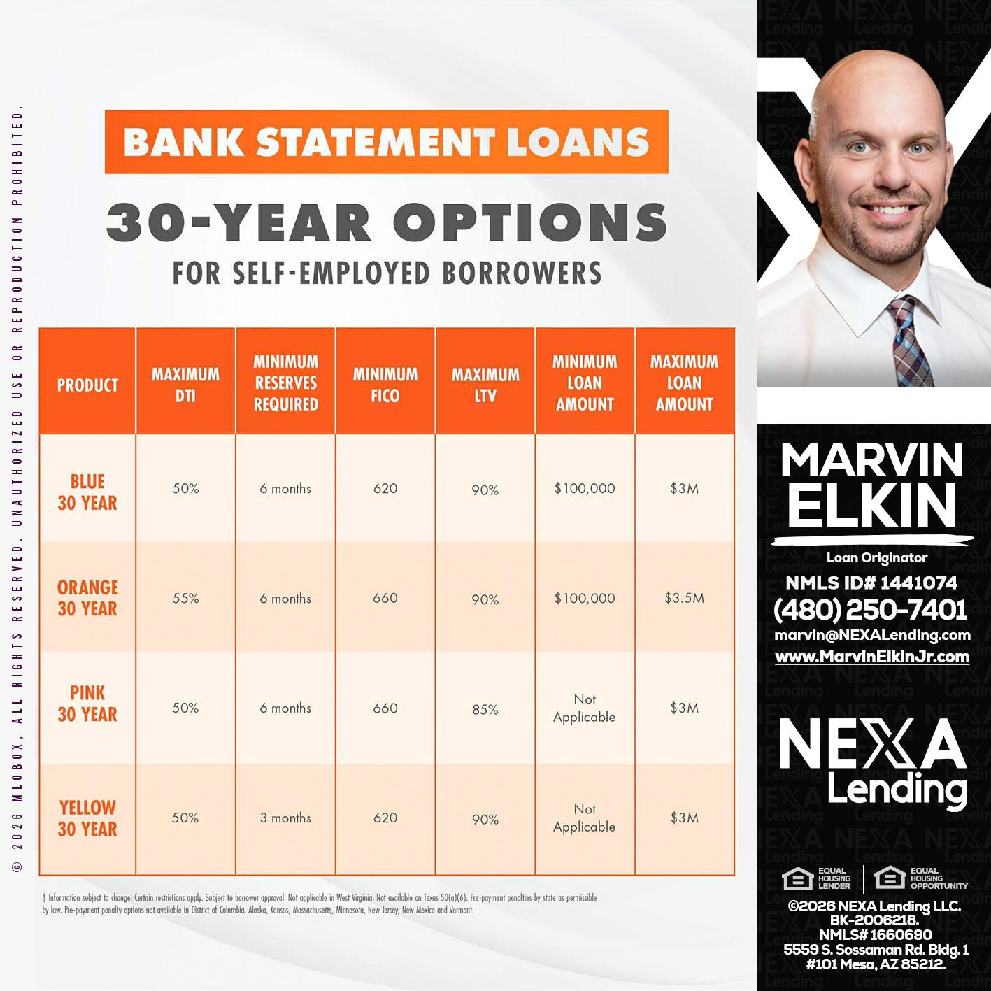 30 YEARS OPTIONS - Marvin Elkin -Loan Originator