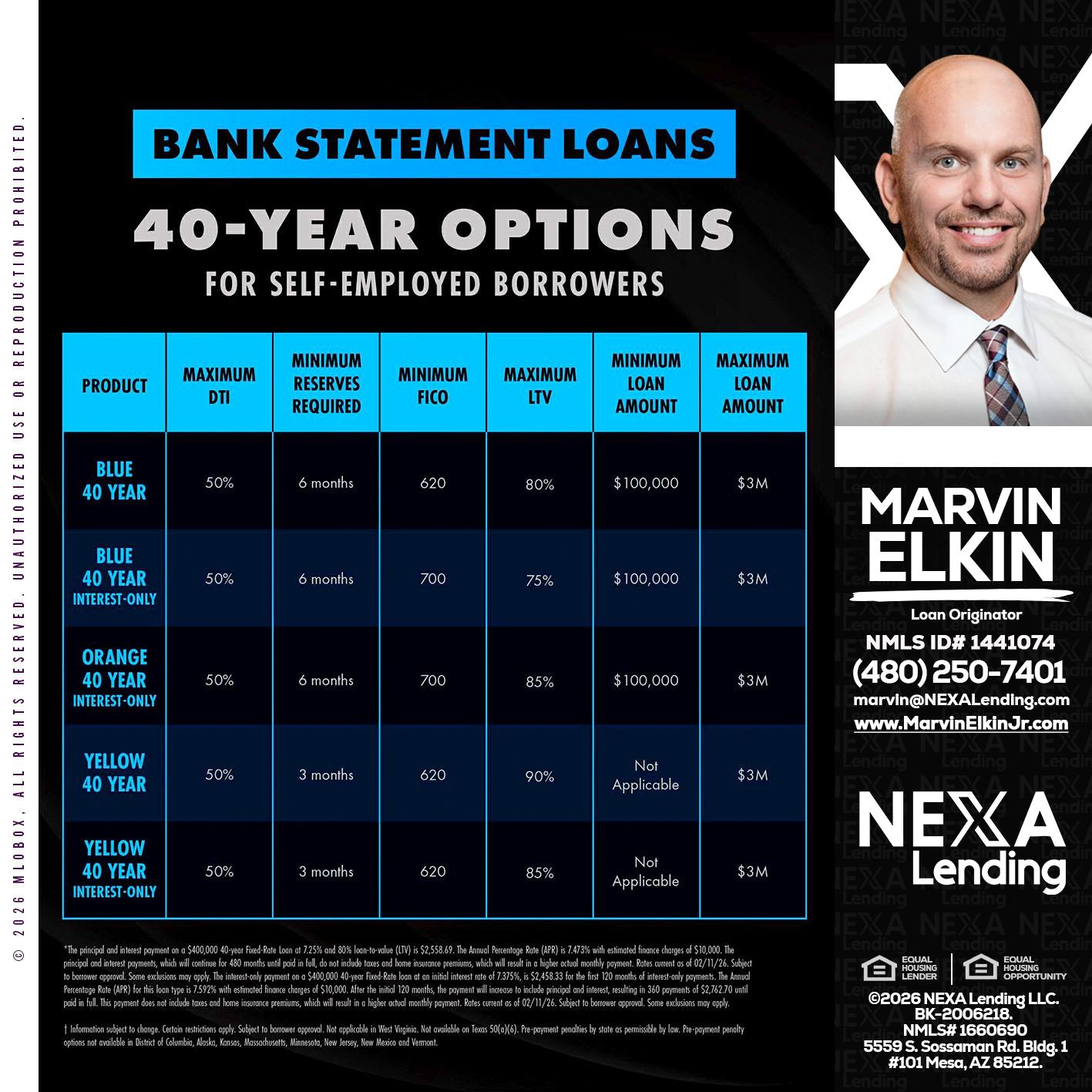 40 YR. OPTIONS - Marvin Elkin -Loan Originator