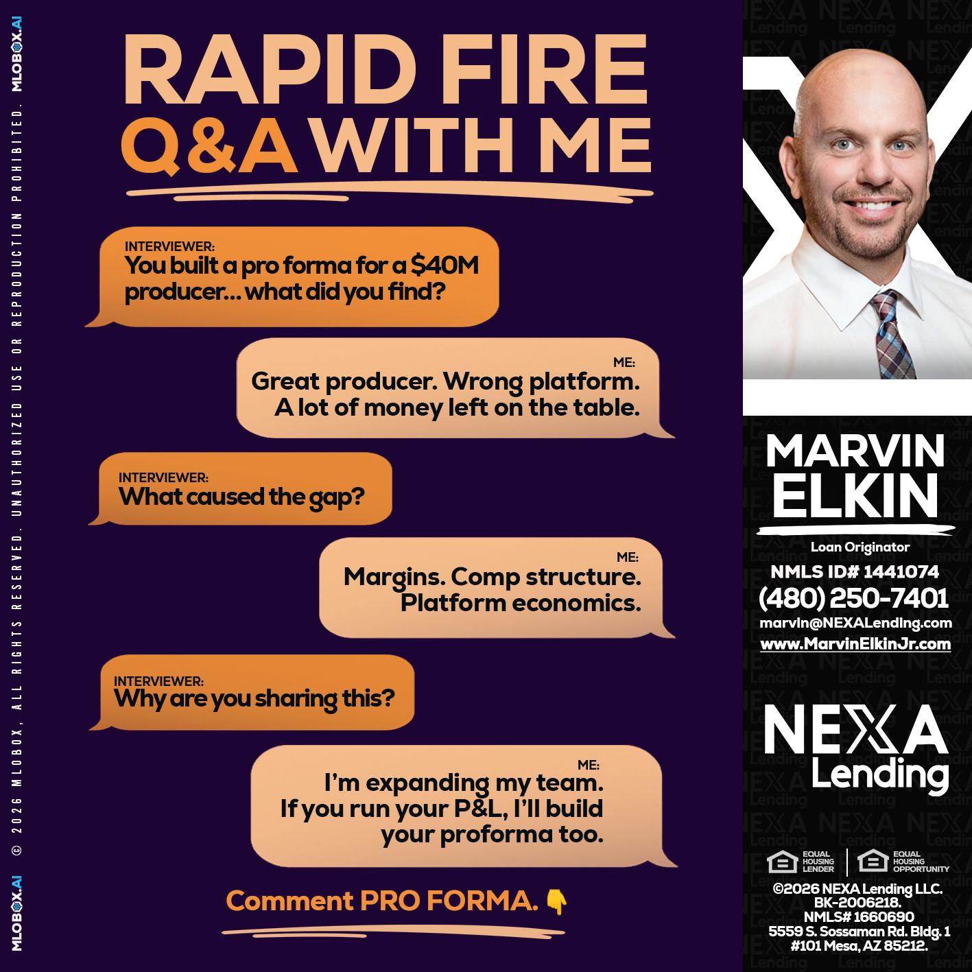 RAPID FIRE - Marvin Elkin -Loan Originator