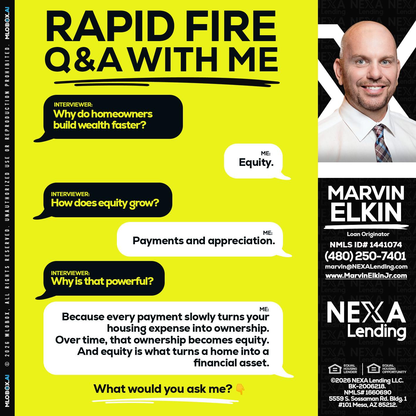 RAPID FIRE Q&A - Marvin Elkin -Loan Originator