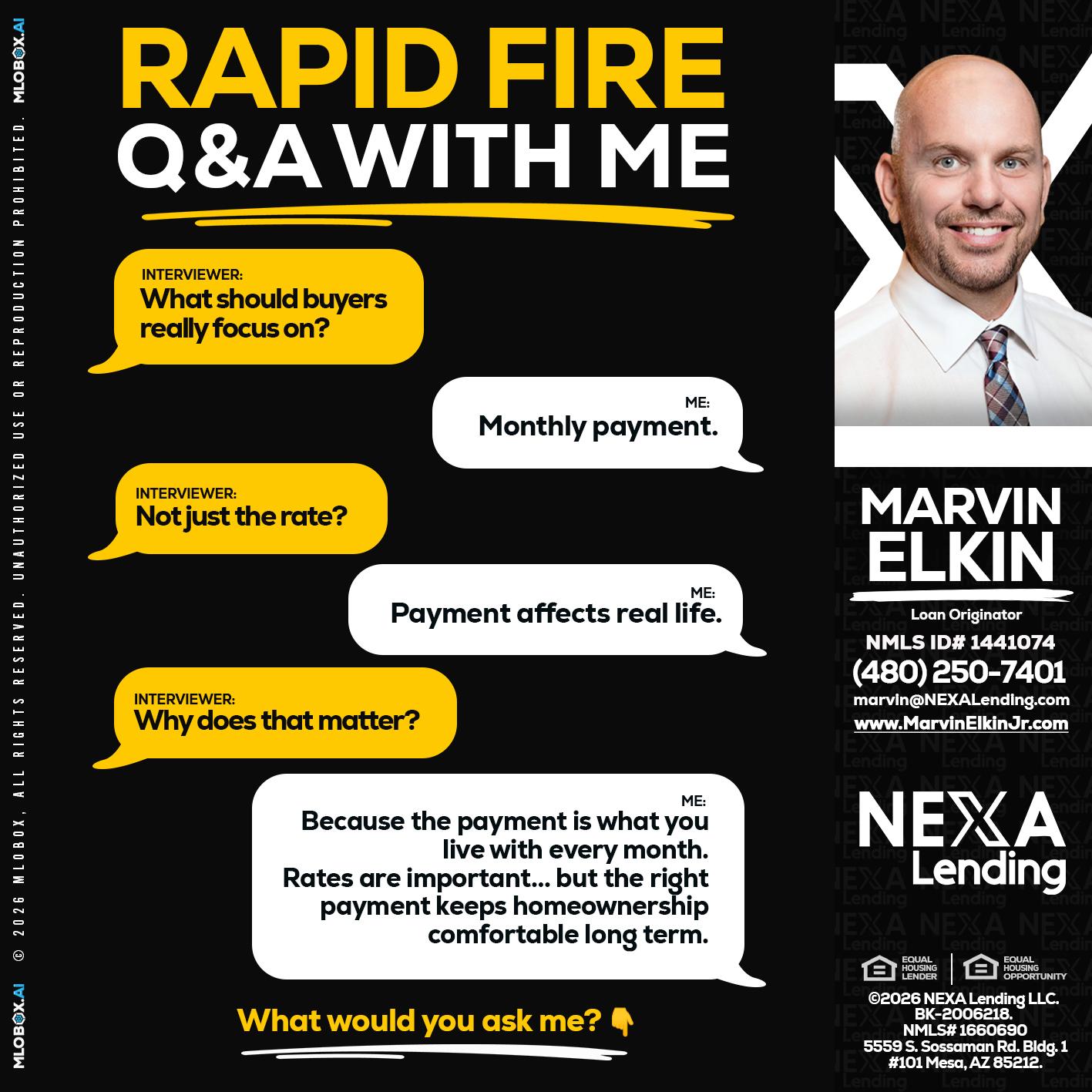 RAPID FIRE Q&A - Marvin Elkin -Loan Originator