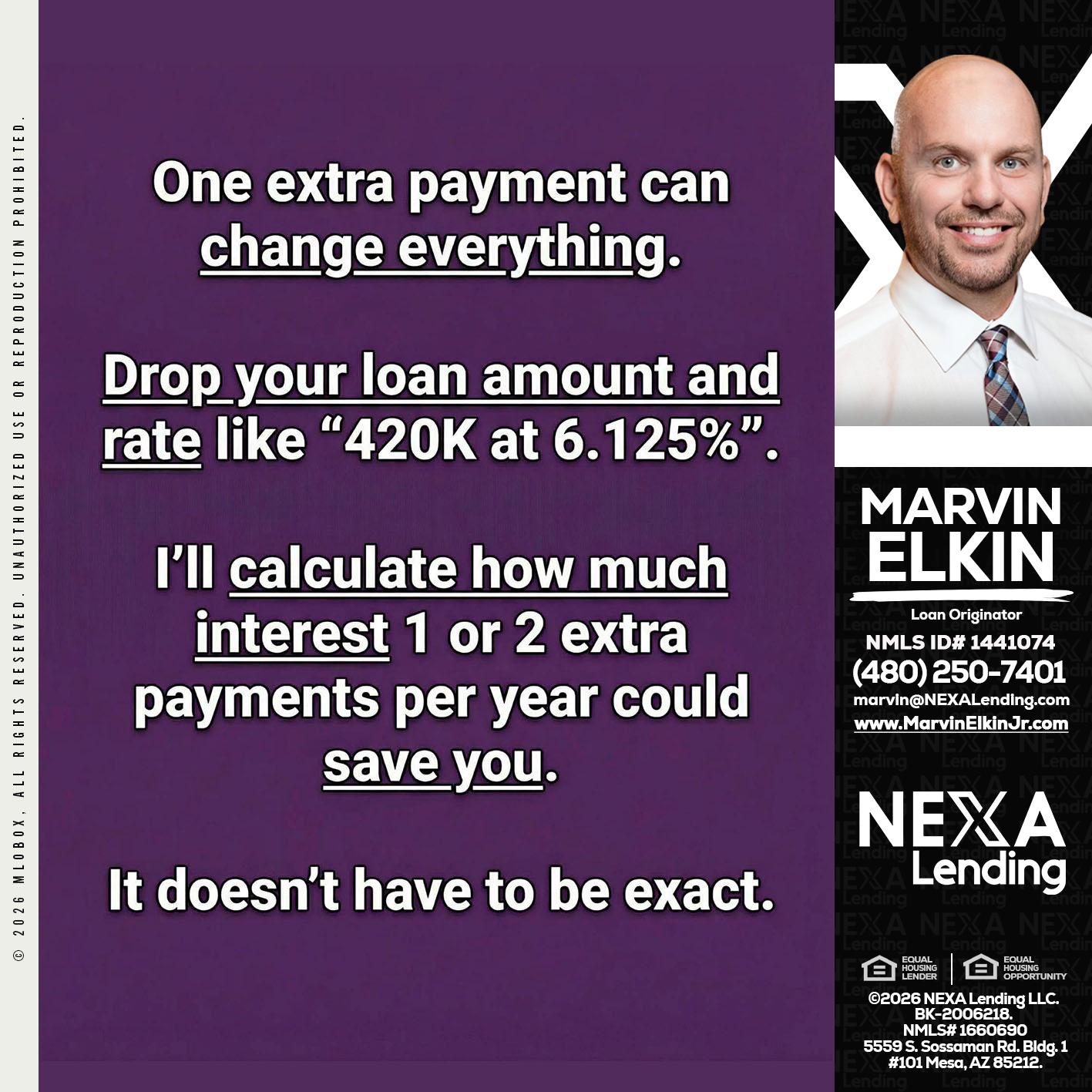 ONE EXTRA - Marvin Elkin -Loan Originator
