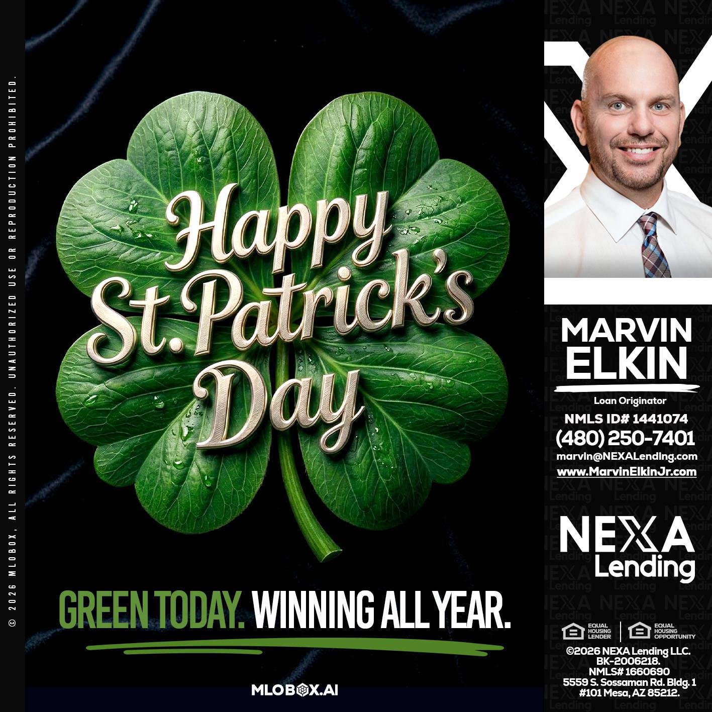 happy st. Patricks day - Marvin Elkin -Loan Originator