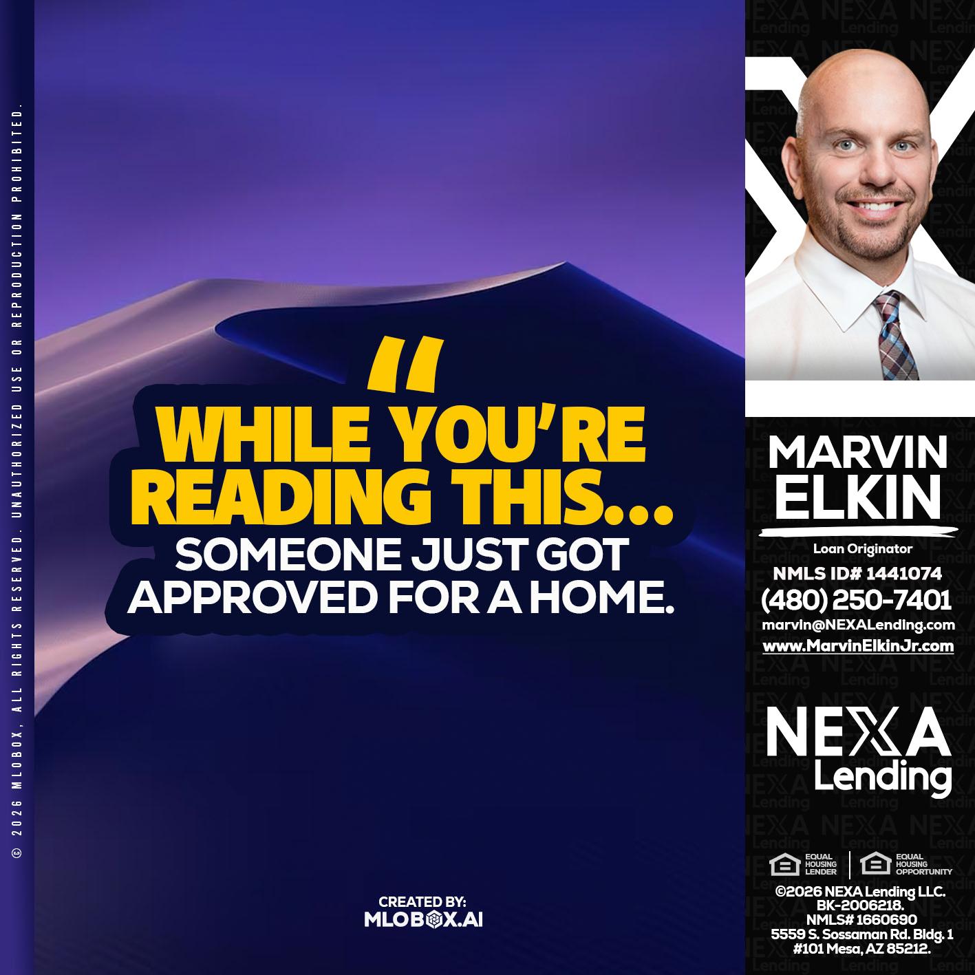 WHILE YOU - Marvin Elkin -Loan Originator