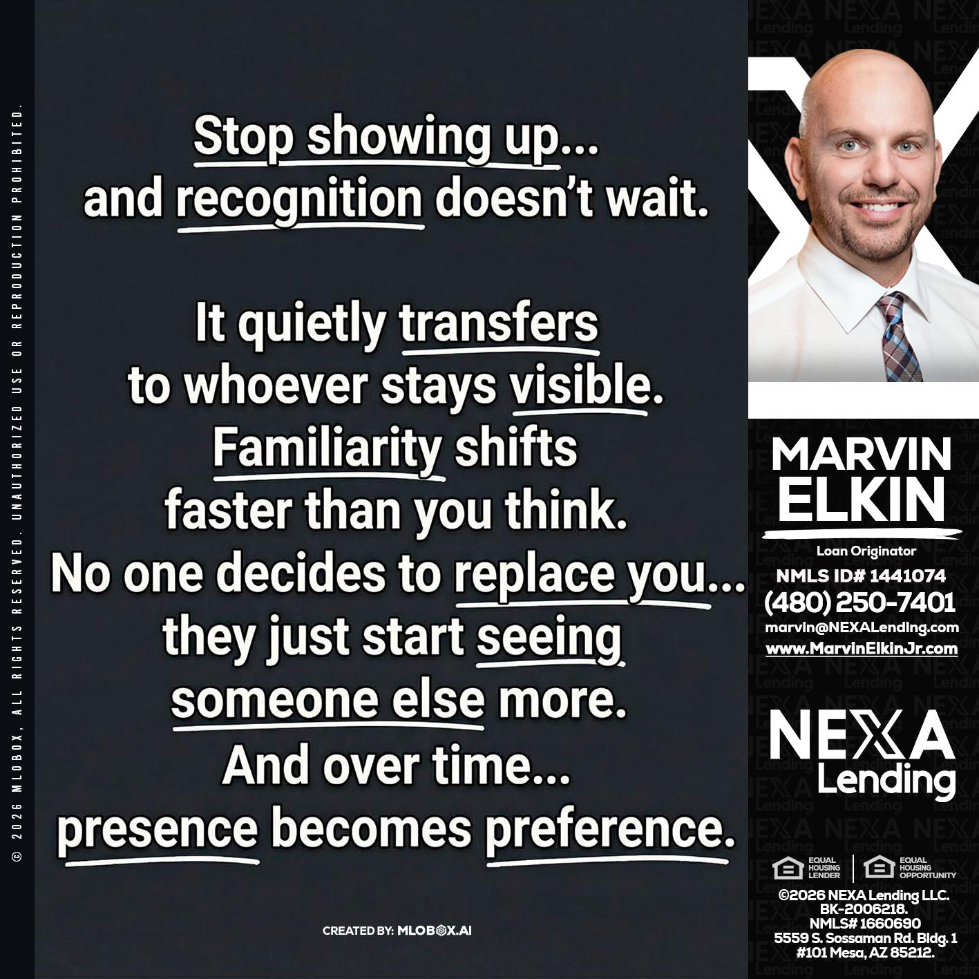 STOP SHOWING - Marvin Elkin -Loan Originator