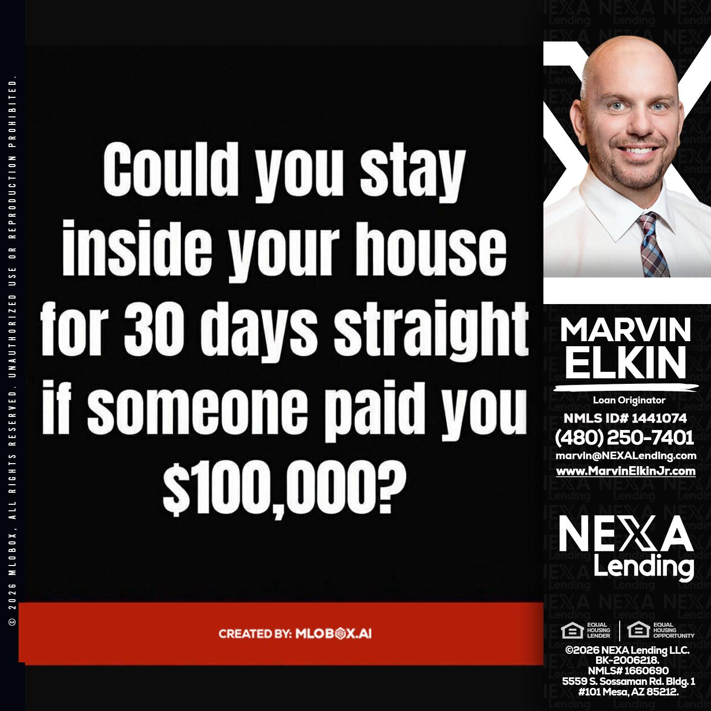 COULD YOU STAY - Marvin Elkin -Loan Originator