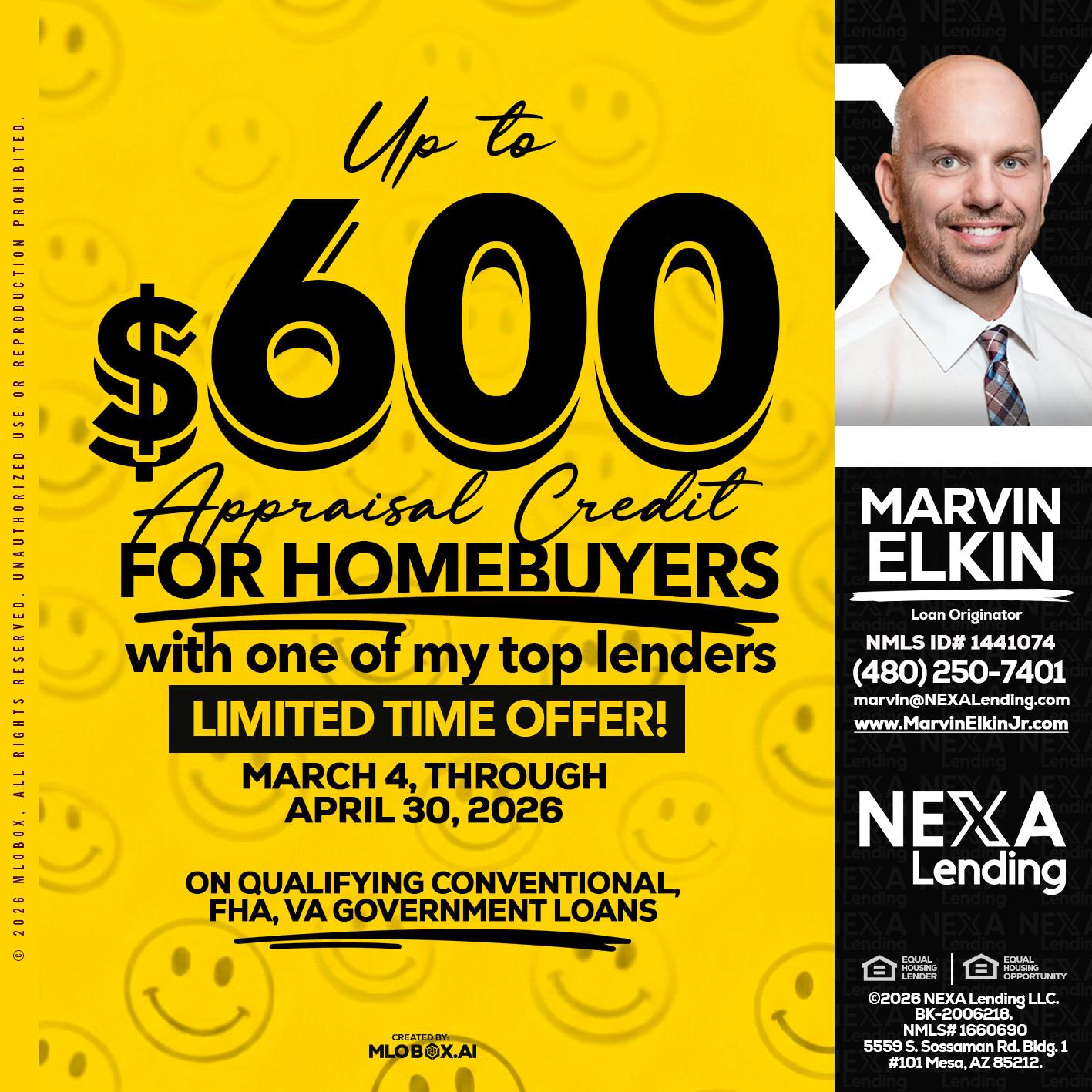 UP TO 600 - Marvin Elkin -Loan Originator