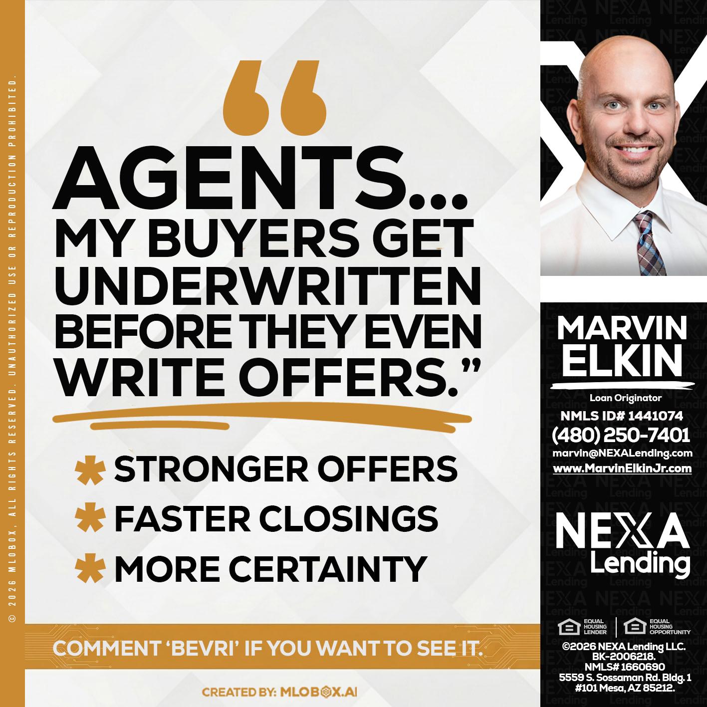 agents - Marvin Elkin -Loan Originator