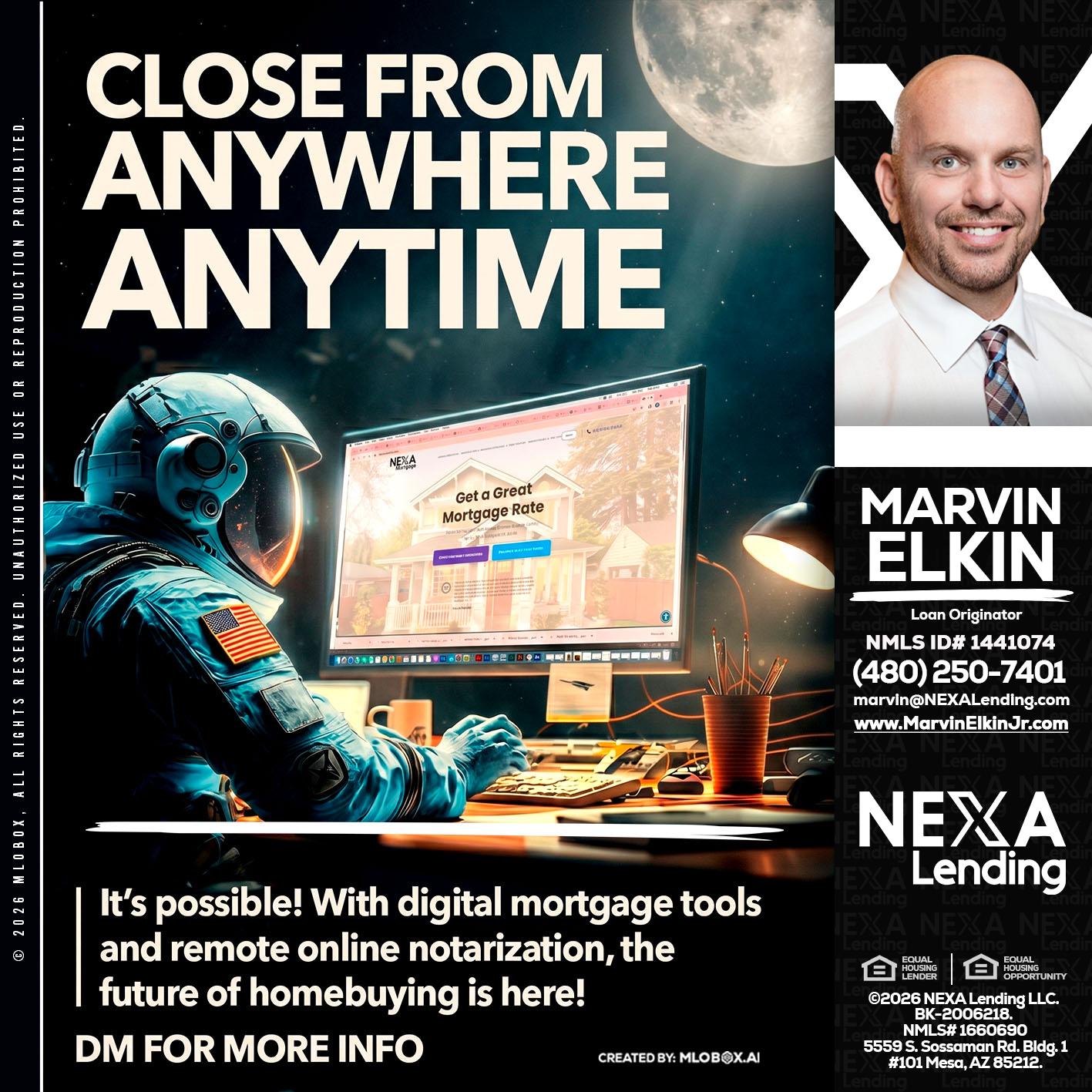 CLOSE FROM - Marvin Elkin -Loan Originator