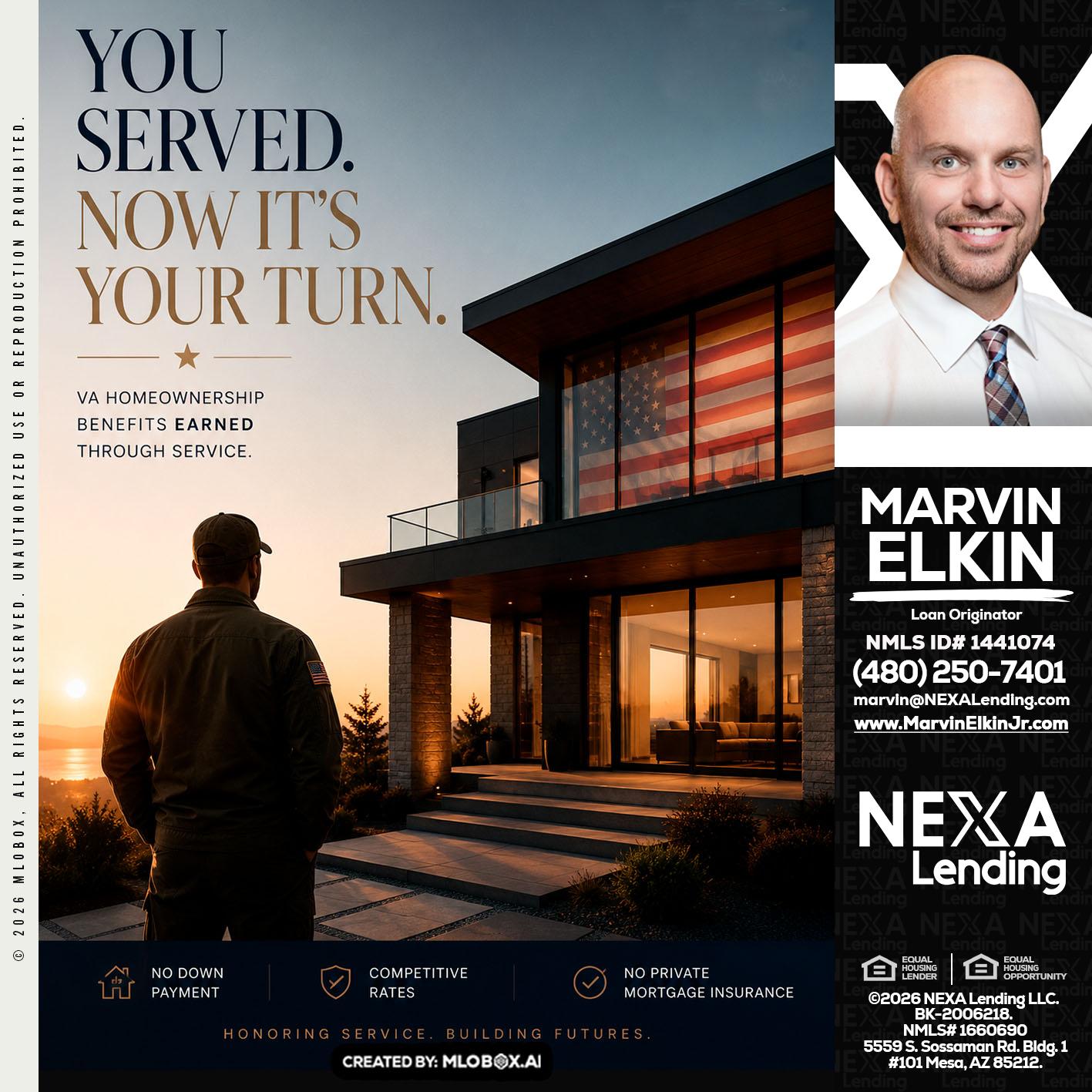 YOU SERVED - Marvin Elkin -Loan Originator