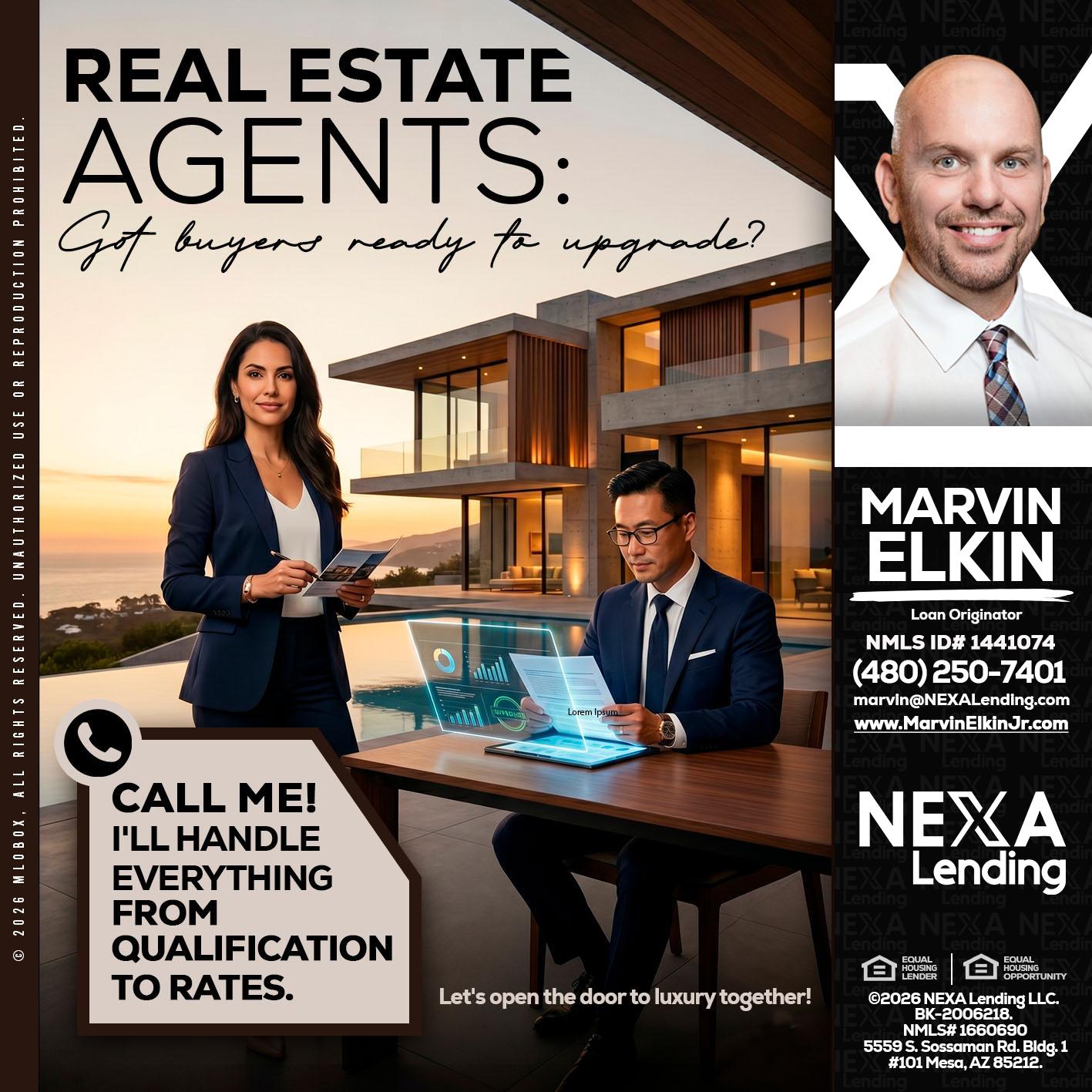 REAL ESTATE AGENTS - Marvin Elkin -Loan Originator