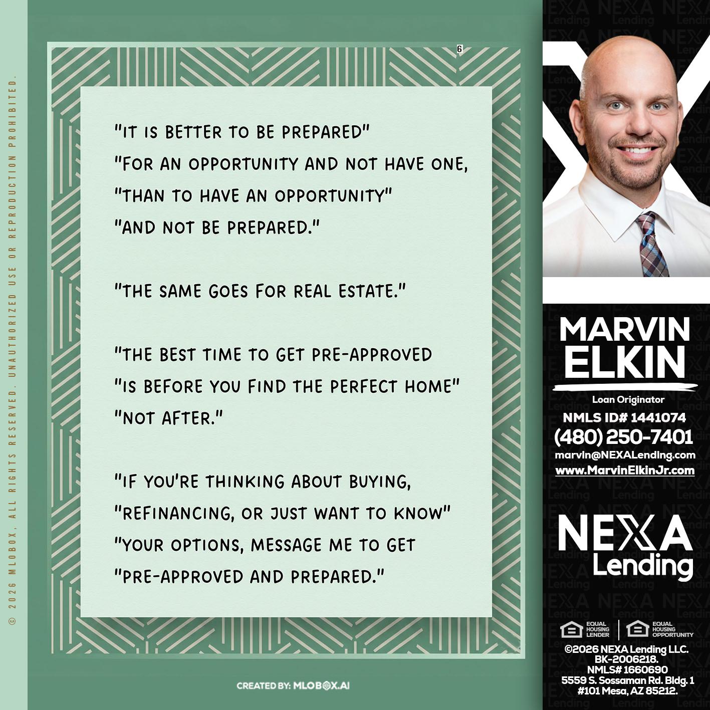 its better - Marvin Elkin -Loan Originator