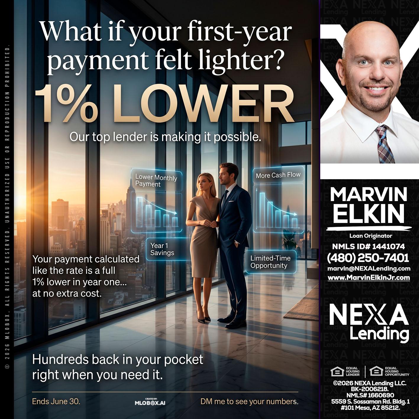 1% LOWER - Marvin Elkin -Loan Originator
