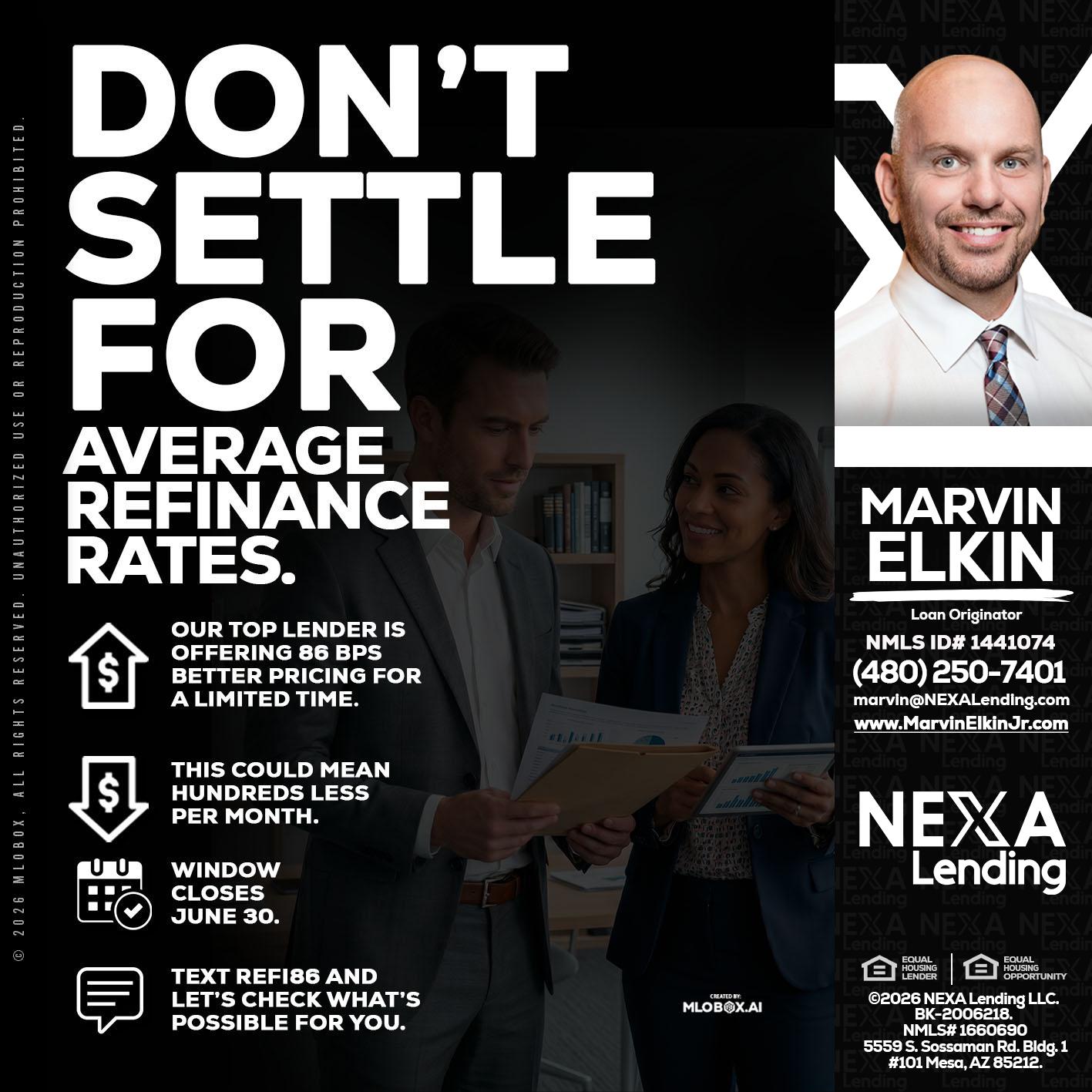dont settle - Marvin Elkin -Loan Originator