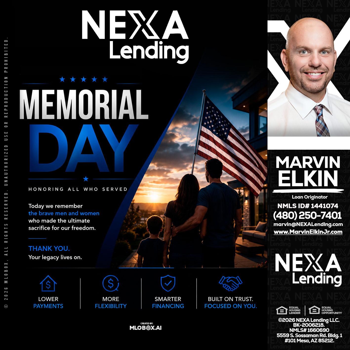 MEMORIAL DAY - Marvin Elkin -Loan Originator
