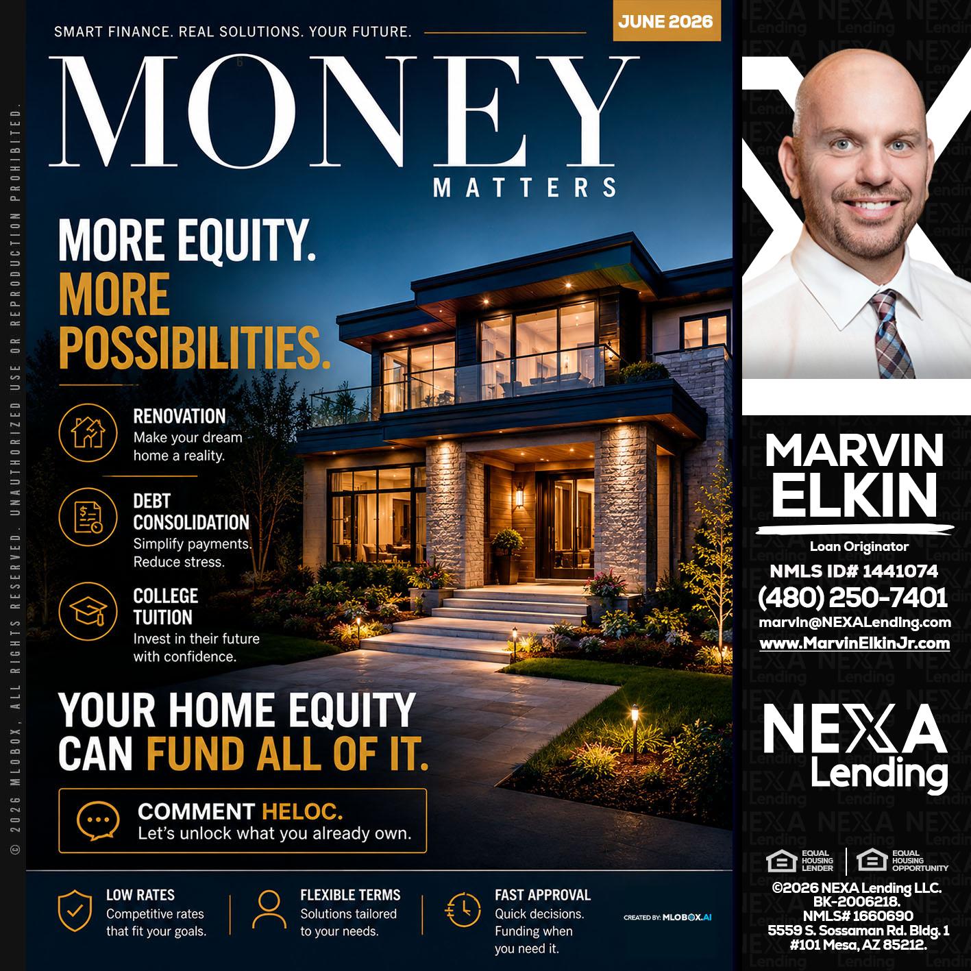 MONEY MATTERS - Marvin Elkin -Loan Originator