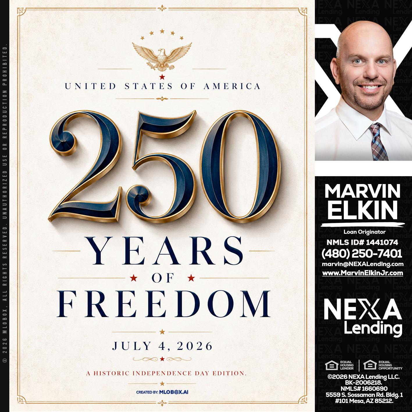 250 YEARS - Marvin Elkin -Loan Originator