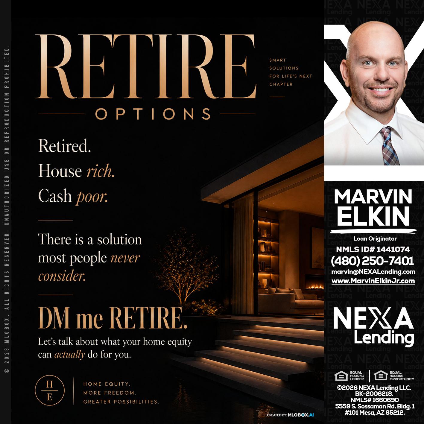 RETIRE LOANS - Marvin Elkin -Loan Originator