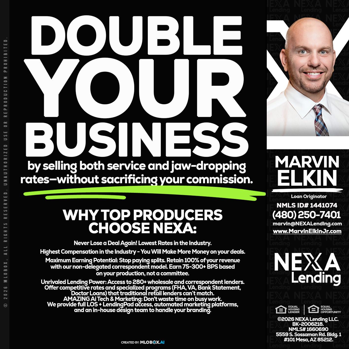 DOUBLE YOUR BUSINESS - Marvin Elkin -Loan Originator