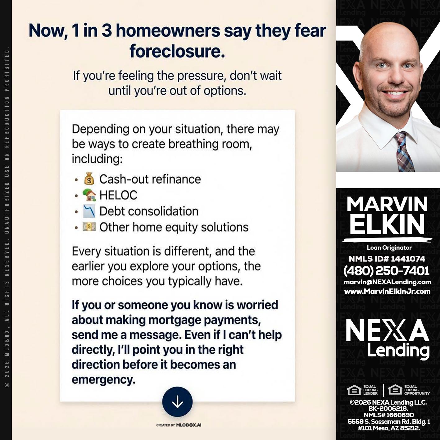 NOW, 1 IN 3 - Marvin Elkin -Loan Originator